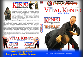 VITAL KENPO ENHANCEMENTS 2 DVD Set Tim Bulot American Kenpo Karate Self Defense